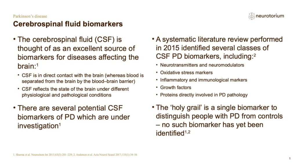 Cerebrospinal fluid biomarkers